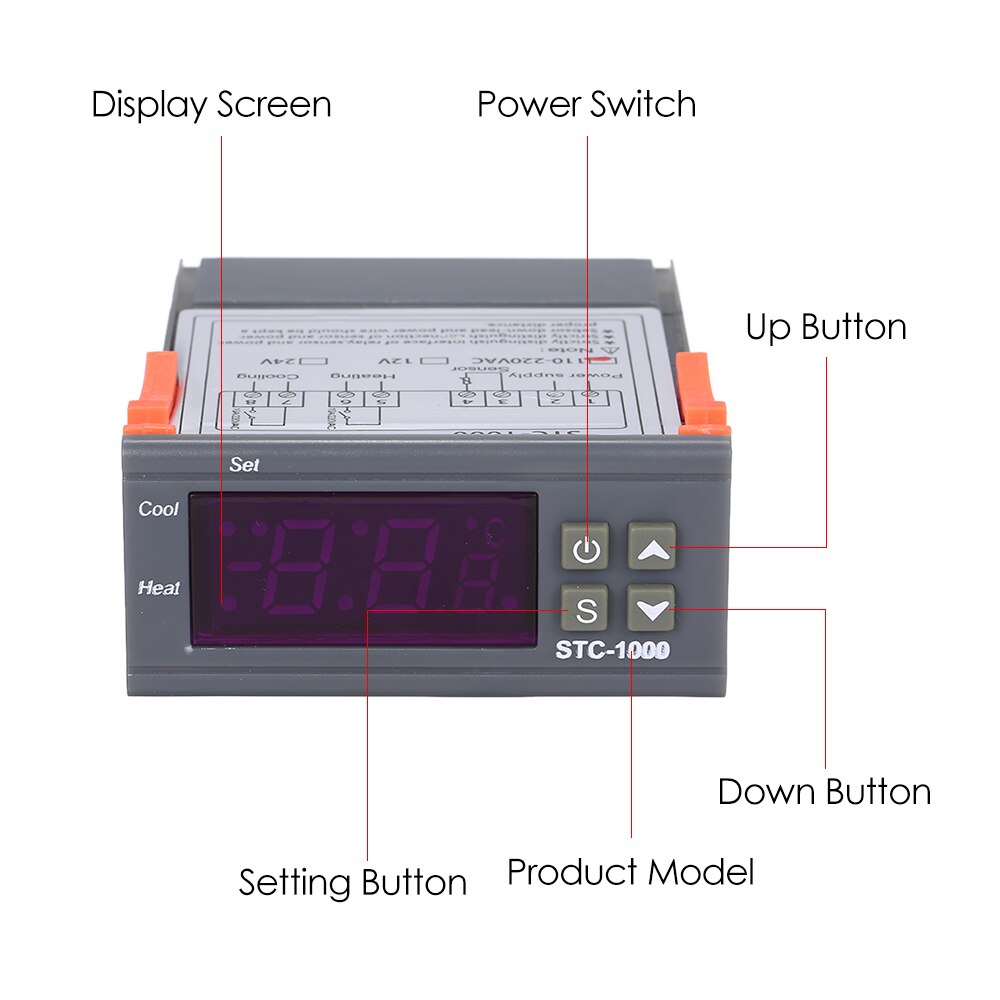 STC-1000 Digital Temperature Controller Heating Cooling Centigrade Thermostat 2 Relays Output with Sensor