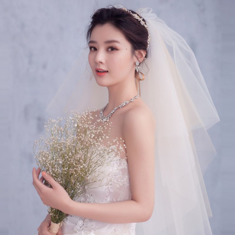 Tulle Wedding Dress Veils Fluffy White Multi Layer Bridal Hair Veil Comb Bride Fairy Marriage Accessory