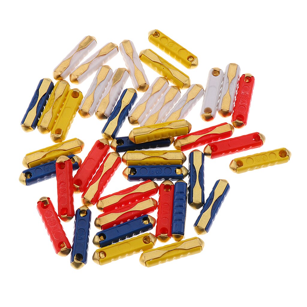 40 Pieces Automotive Car GBC Copper Bullet Fuse Kits 25A 8A 16A 20A