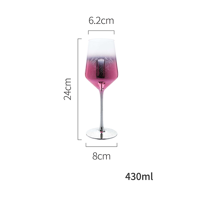 Color Starry Sky Pink Goblet Crystal Champagne Glass Wedding Wine Glass Party Nordic Home Cocktail Glass: C 430ml