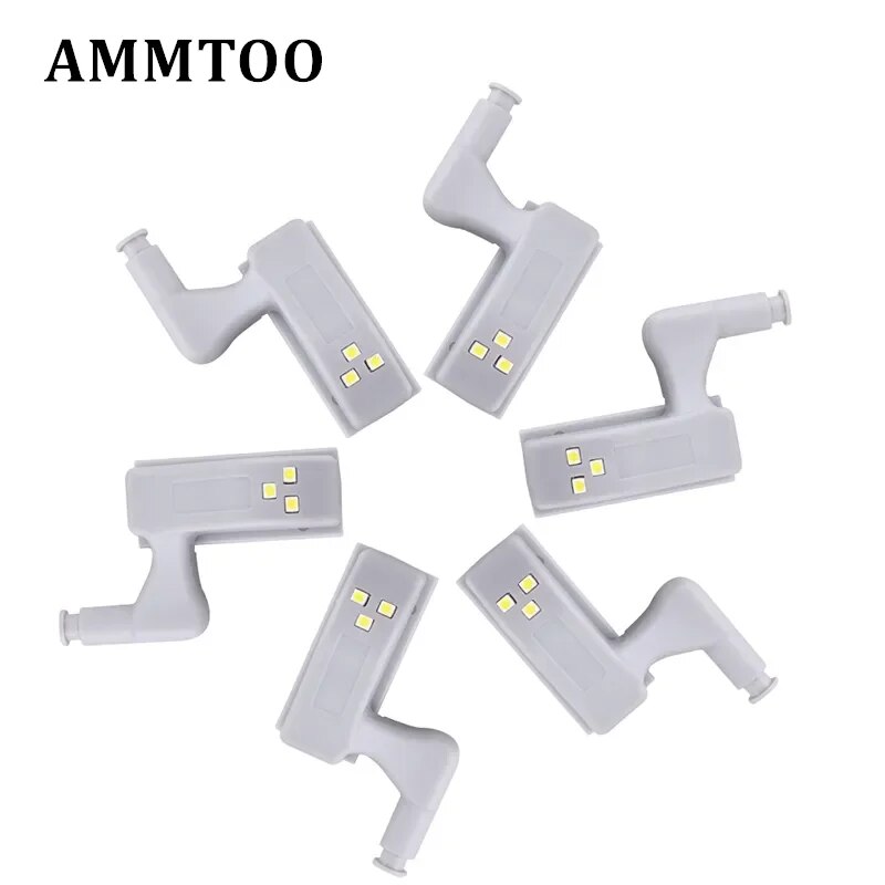 8 piezas universal LED bisagra interior lámpara armario luces de inducción armario sensor luces cocina armario lámpara de noche