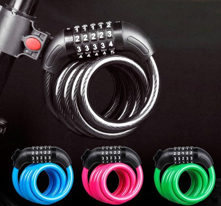 GMOTOD Motorcycle electric bicycle cable lock helmet anti-theft steel wire general password anti-theft lock