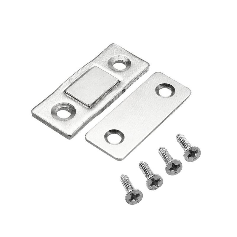 2 stk / sæt stærk dørlukker magnetisk dørlås til møbler med skruer magnet tyndt skab ultra skabsdør  o3 g 3