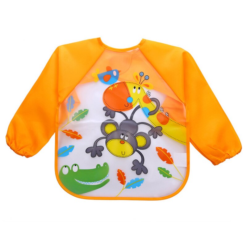 Baby Slabbetjes Baby Burp Doeken Peuter Sjaal Voeden Kiel Lange Mouw Waterdichte Overall Baby Dieren Babyvoeding Accessoires: Monkey