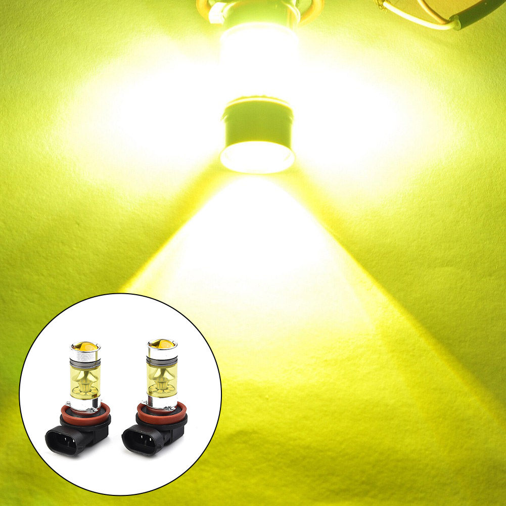 2 uds bombillas de luz antiniebla para coche H11 H8 bombillas Led antiniebla amarillas 4300K 100W 1500LM luz LED DRL de brillo súper alto para automóvil