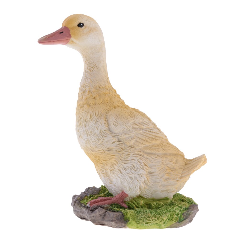 Tqupt Woondecoratie goudkleurige keramische eendenbeeldjes, dierensculpturen en -standbeelden, handgemaakte kunstwerken decoratie, mini- eend