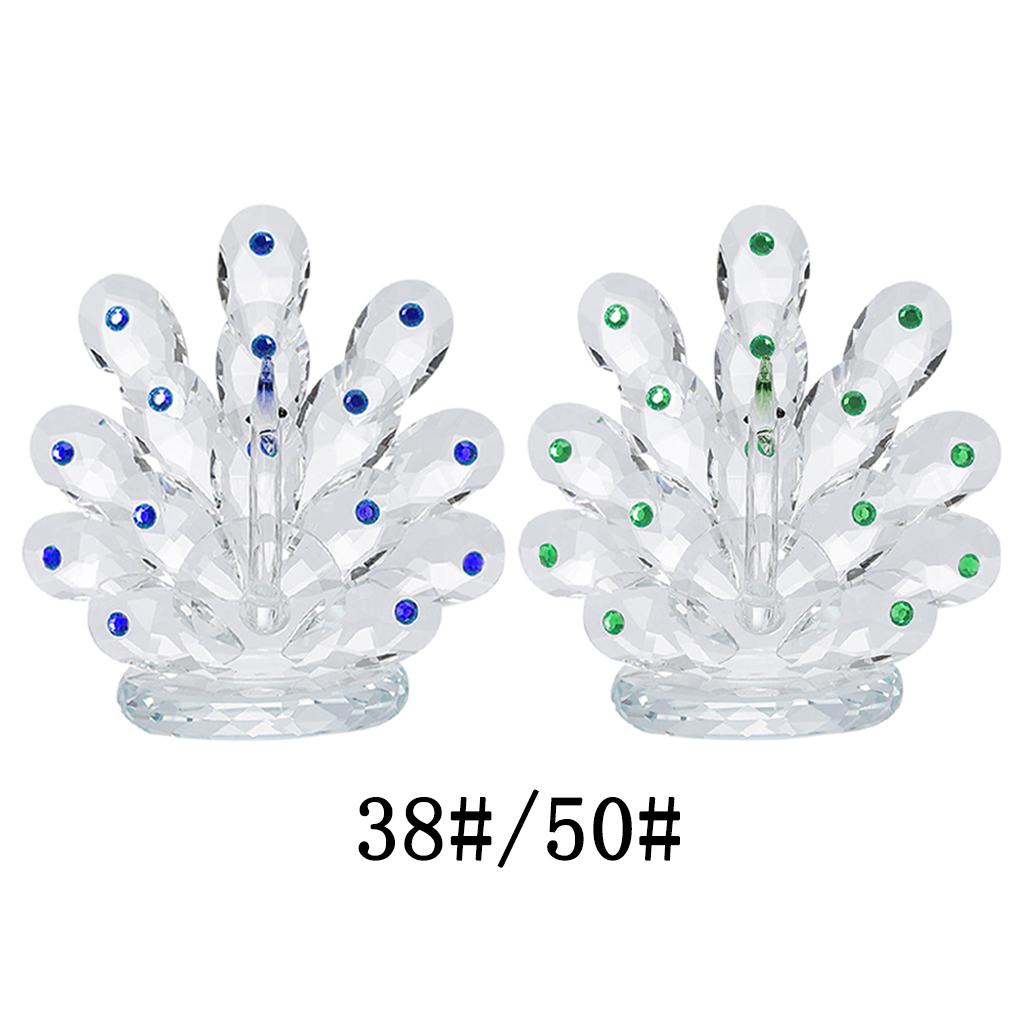 Crystal Peacock Sculpture Statue Figure Collection Desktop Home Office Decor