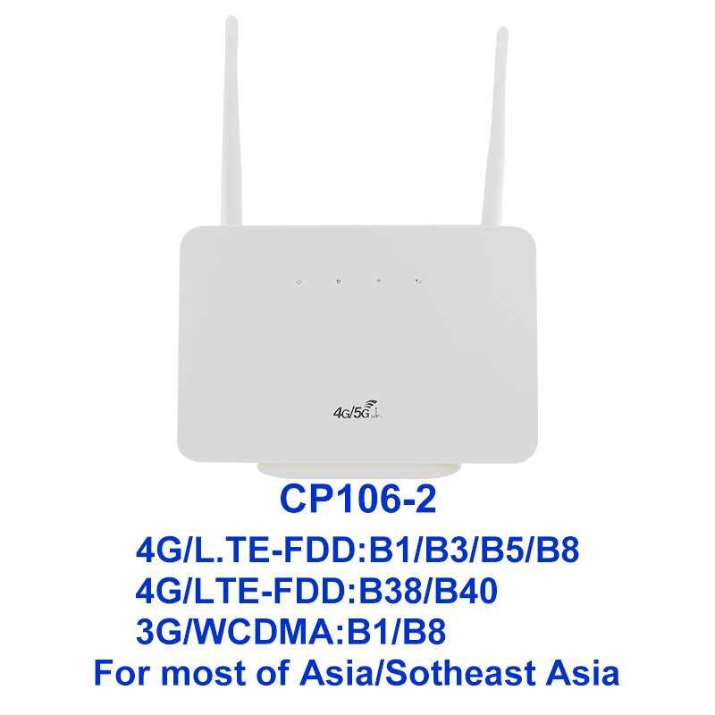 Unlocked/Draadloze/Draagbare 300Mbps Sim-kaart Broadband Netwerk Modem 4G/Lte Router Wifi Cpe Mobiele hotspot Met Lan/Wan RJ45 Poort: CP106-2