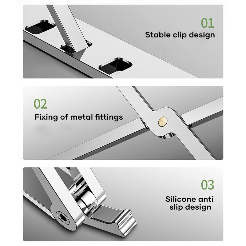 Ergonomic Foldable Portable Adjustable Laptop Tablet Stand Laptop Holder Riser Computer Stand For Computer Laptop Tablet Stands