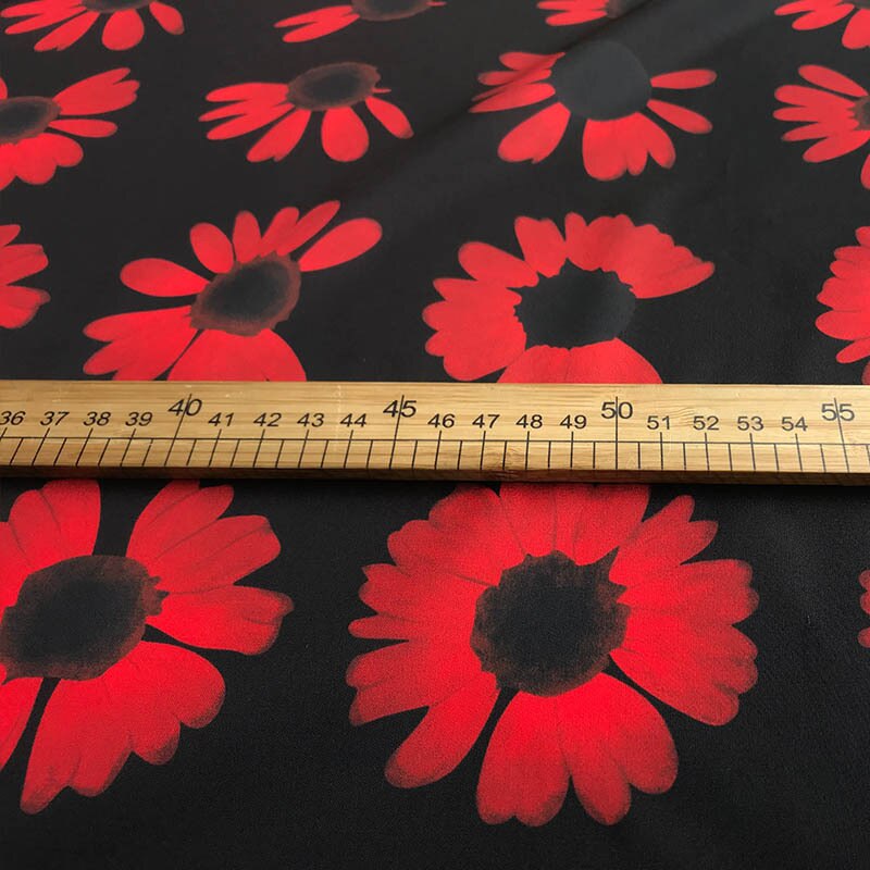 147cm wide printed stretch satin fabric meter brand printed stretch fabric satin dress handmade DIY fabric cloth