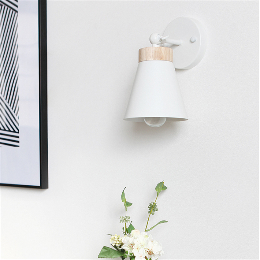 Nordisk jernlampeskjerm vegglamper moderne gjeng balkong korridor roterende vegglampe vegglamper heltre soveromsdekor ledet-lamper