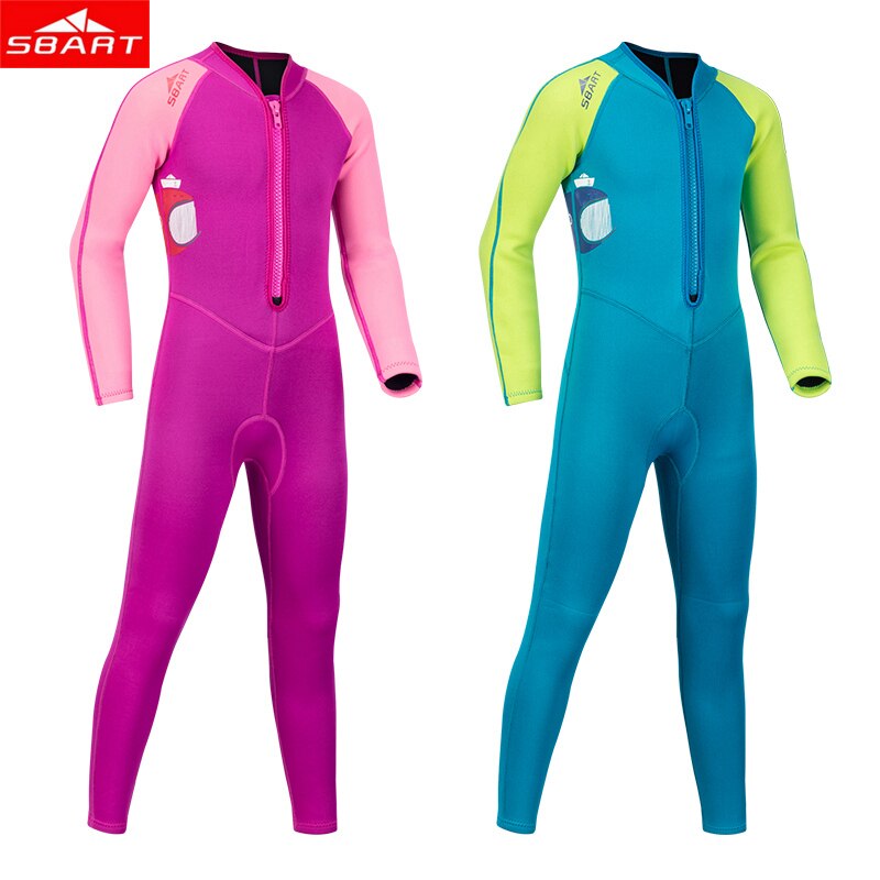 Sbart 2Mm Een Stukken Kinderen Warm Neopreen Wetsuits Kinderen Swimwears Duikpakken Lange Mouwen Jongens Meisjes Surfen Rash guards