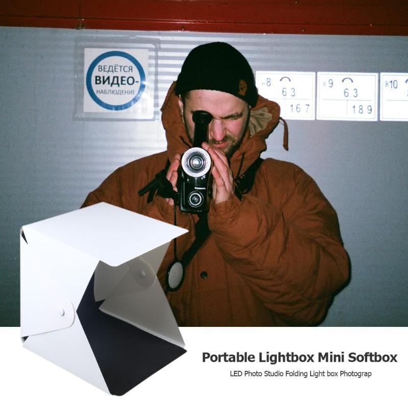 Portable LED Photography Photo Studio Lightbox 20cm Mini Photo Softbox for DSLR Easy Installation No Bracket No Screw