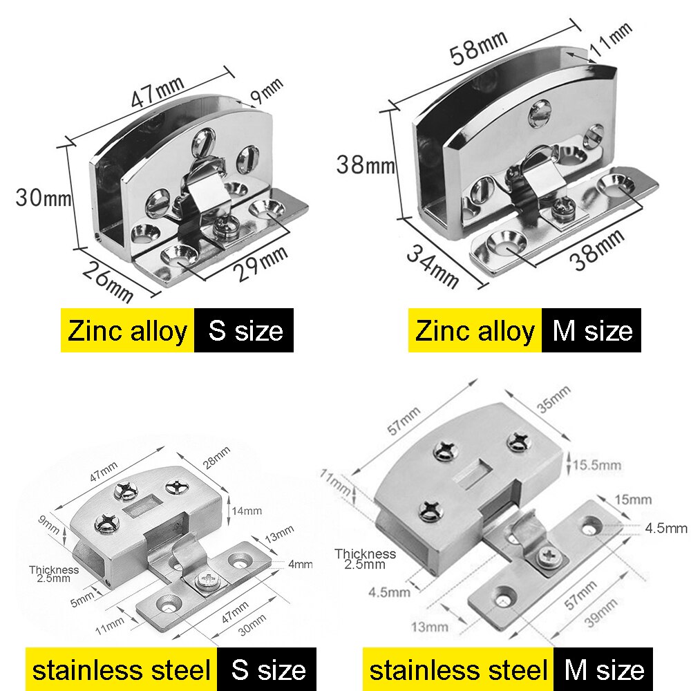 Zawias robić szklanych drzwi ze stali nierdzewnej bez otworów szklane bezramowe akcesoria bez otwierania drzwi szklanych zacisk mocujący dwustronny klips