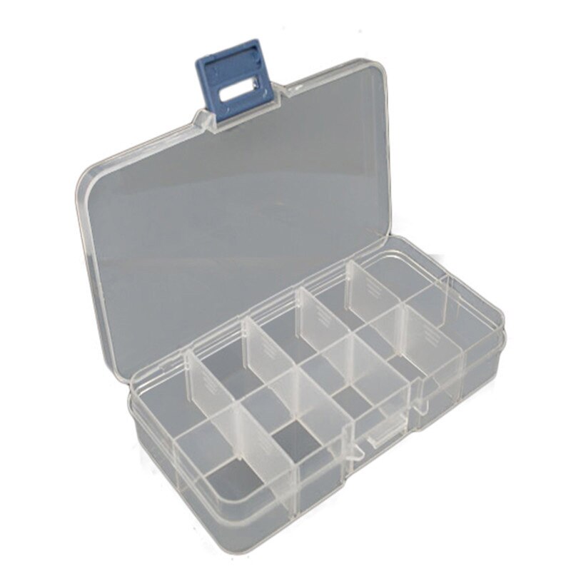 Grille Multiple acrylique transparent maquillage organisateur boîte de rangement rouge à lèvres ongles perceuse vernis organisateur cosmétique bijoux support de la boîte: 10 Girds