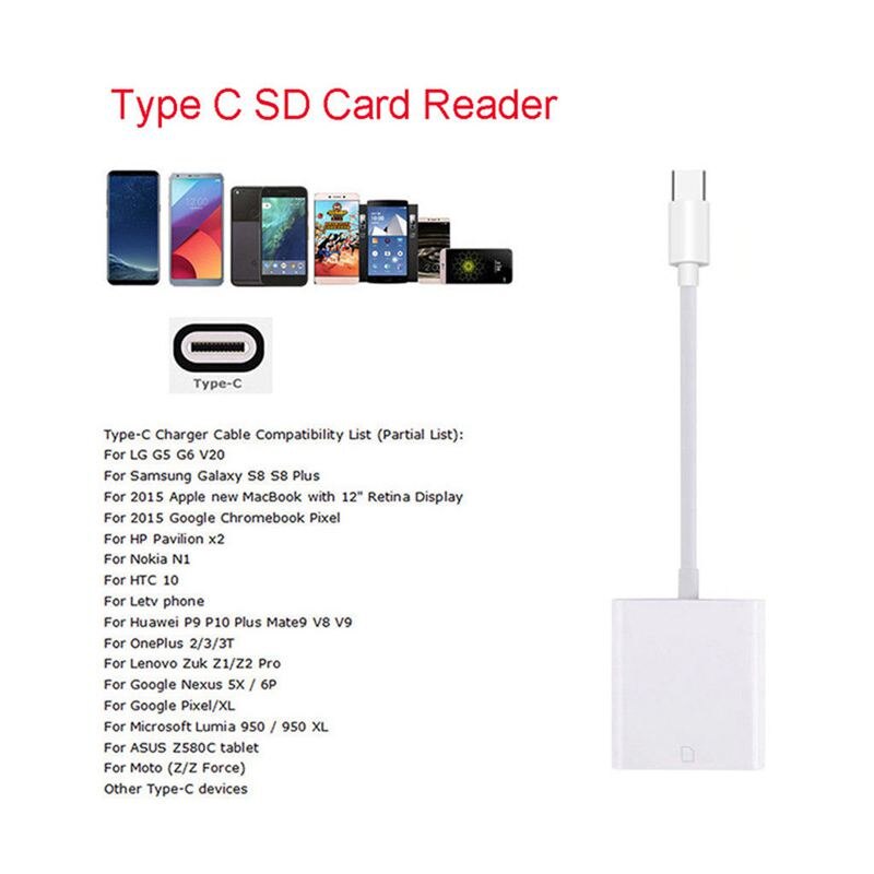 Usb 3.1 type c usb-c til sd sdxc kortlæser adapter til telefoner samsung