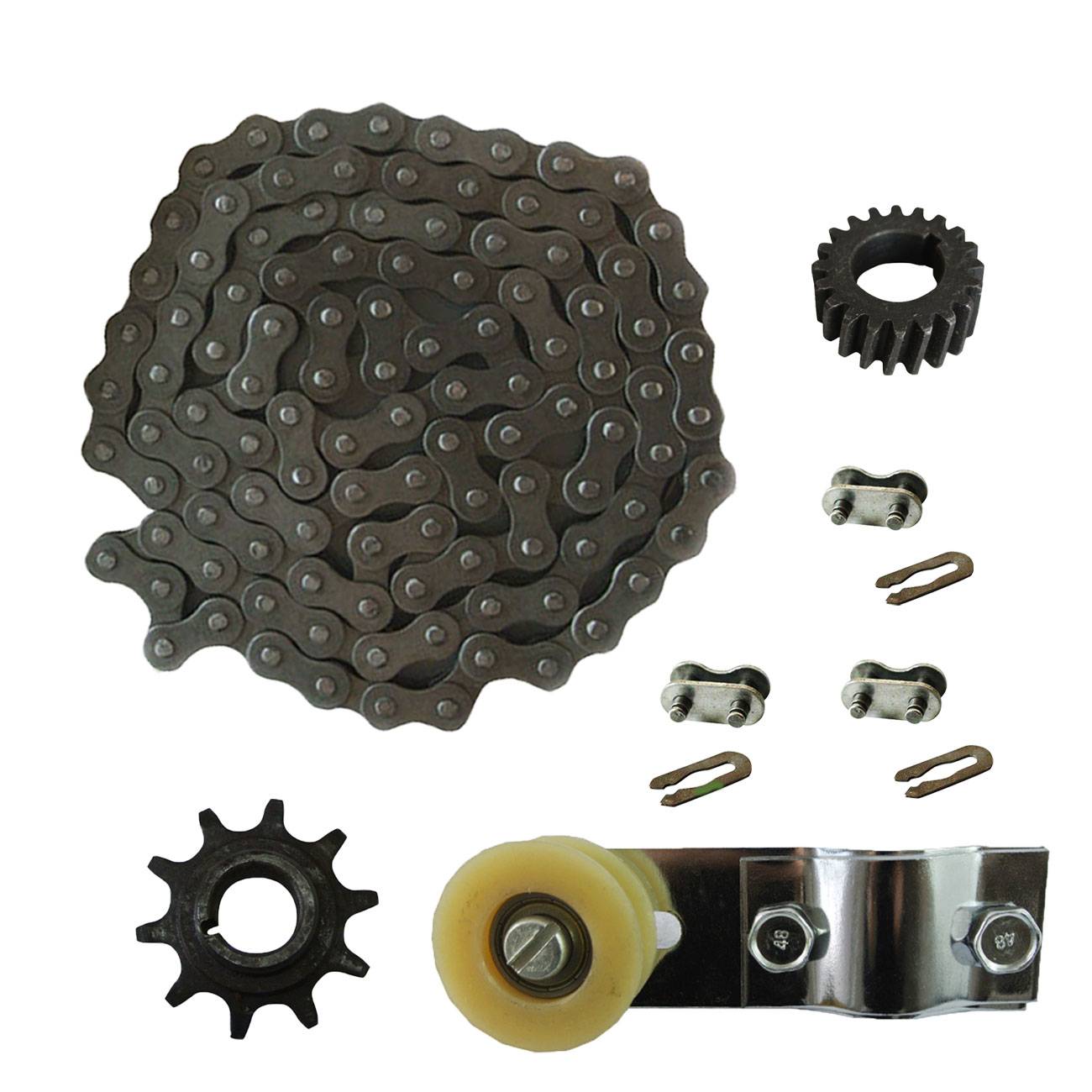 415 Chain&Chain Tensioner&Drive Sprocket Fits 49/66/80cc 2 Stroke Motorized Bicycle