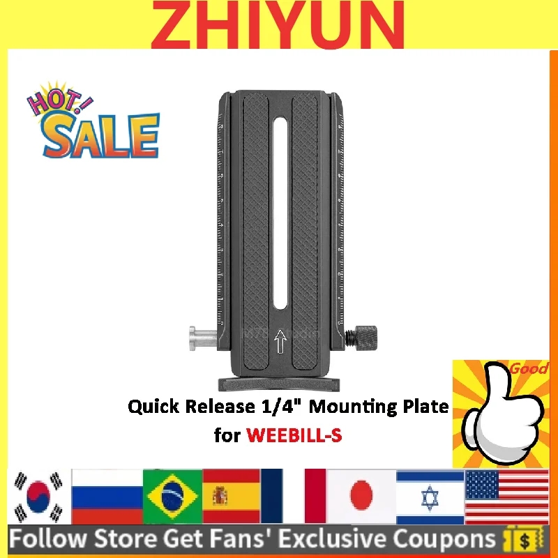 Zhiyun Officiële Quick Release 1/4 & Quot Montageplaat Voor Weebill S/Weebill Lab Cardanische Handheld Stabilisator CR110-Plate