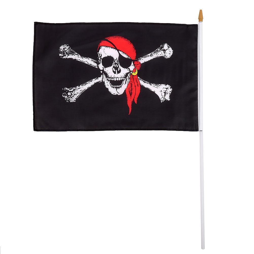 30X45 cm Vlaggen Met Vlaggenmast Piraat Patroon Halloween Party Dress Up Banner