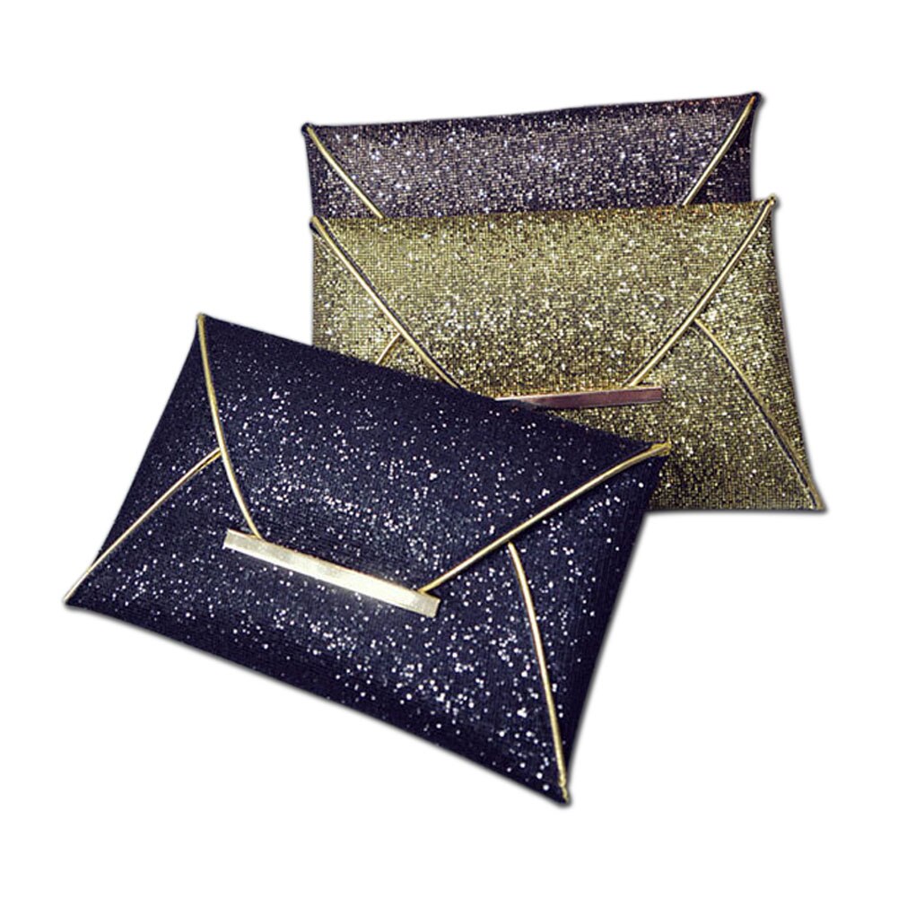 Pochette en cuir à paillettes pour femmes, sac à main de fête délicat de couleur unie, sacs de mariage B88