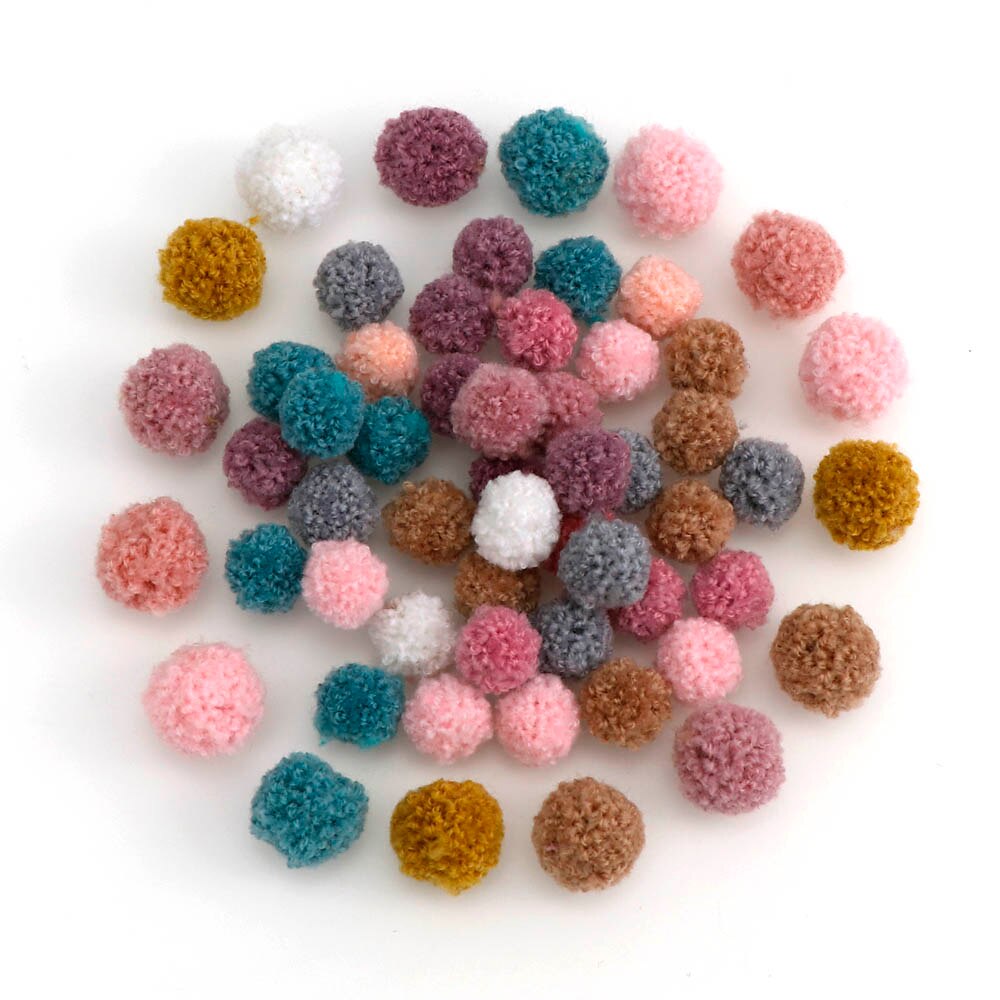 50 stk koreanske skærmblondebolde pom pom plysbolde 15mm/20mm mini frynser strikket stof håndlavet gør-det-selv håndværk hovedbeklædning bryllup dekoration