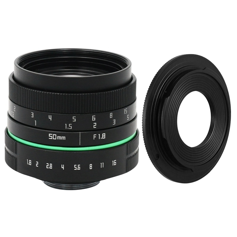 Camera Lens 50mm F1.8 APS-C CCTV TV Movie Lens + C-NEX Adapter Ring for SONY Mini SLR Camera