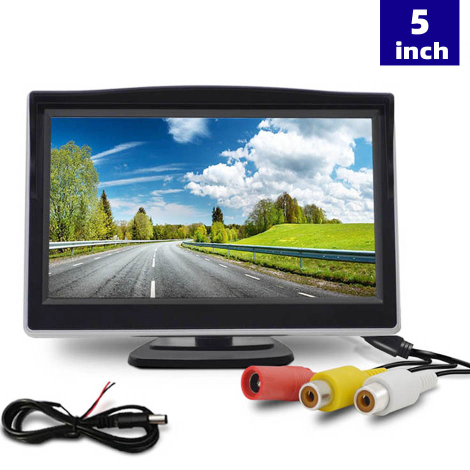 monitor samochodowy HD 4.3/5 cali, składany wyświetlacz LCD HD robić parkowania, robić pojazdów, ciężarówek, vanów, kamperów, kamera cofania.: Pomarańczowy
