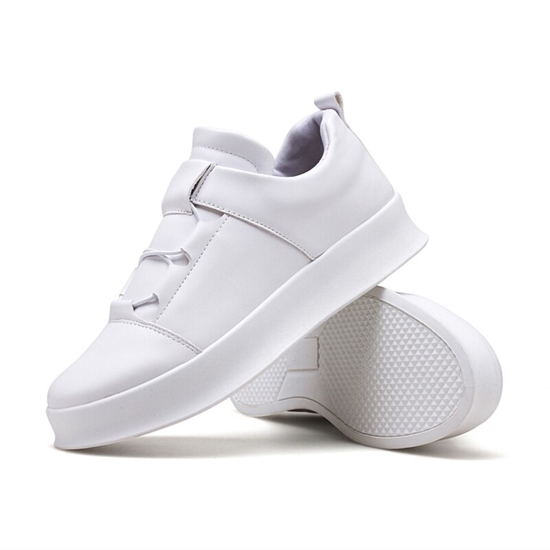 Män läder fritidsskor trend vild lok fu ökad andas runt huvud vita sneakers skor män vintage skor legther no .267