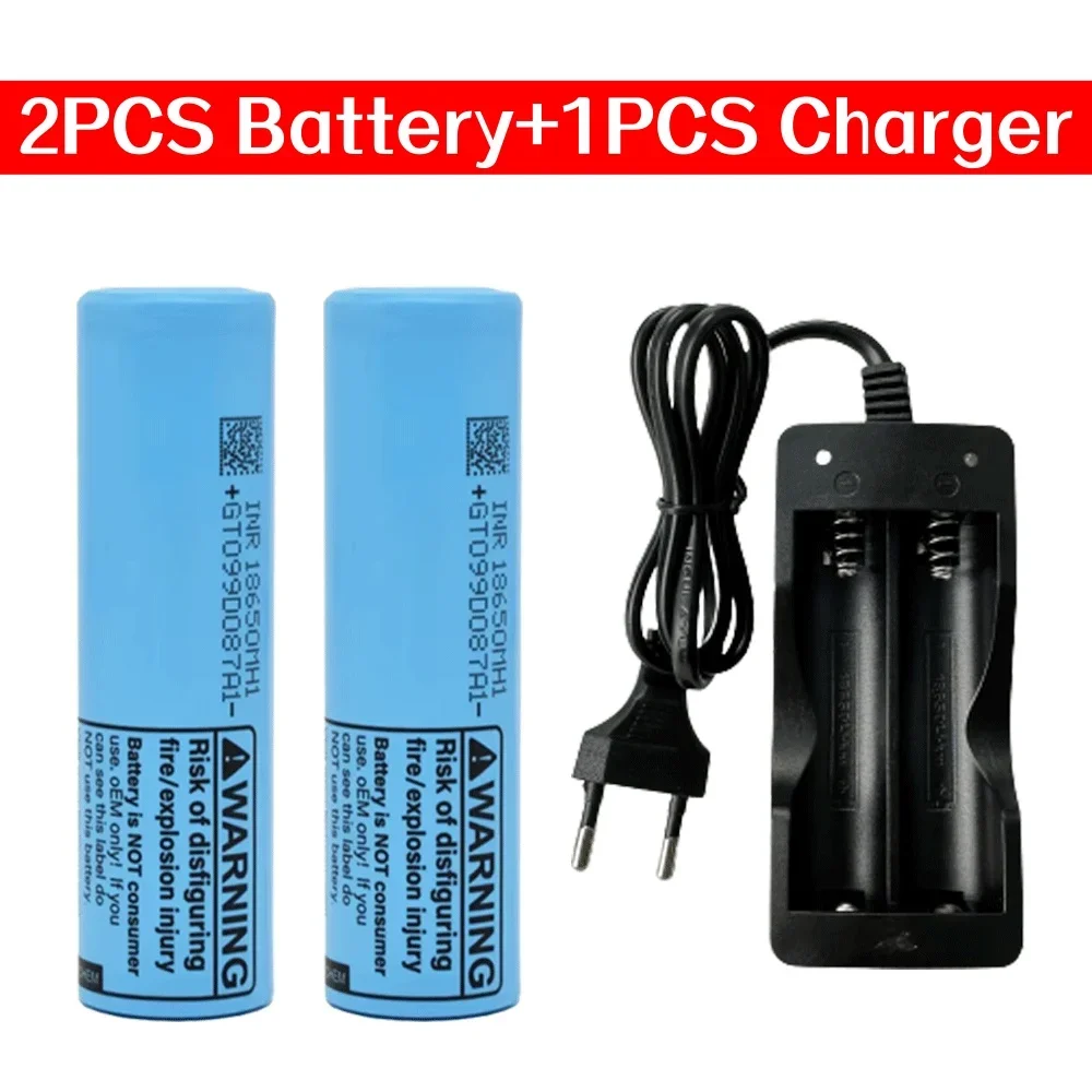 Nowy akumulator litowo-jonowy 18650 3,7 V 3200 mAh o wysokiej pojemności 10 A INR18650-MH1 18650 3,2 Ah + ładowarka: FIOLETOWY