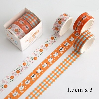3Meter Scrapbooking Washi Tape Lovely Grid Basic Shape Notebook Diary Planner Diy Accessory Masking Tape: cat