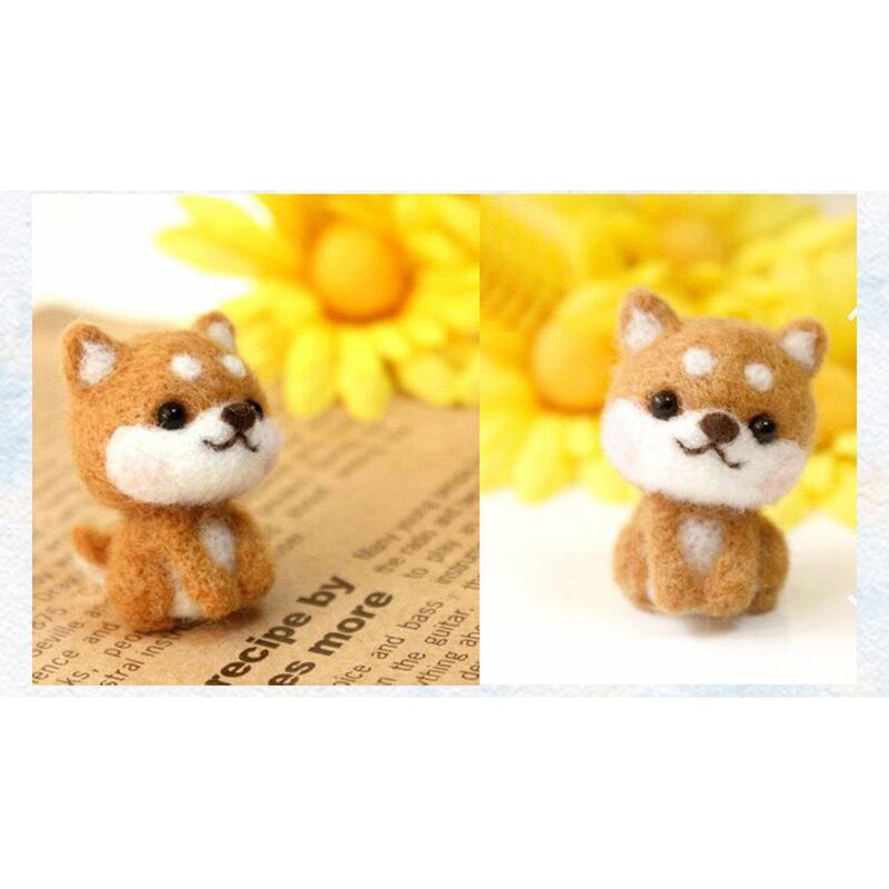 DIY Wool Felt Needle Felting Kit Raw Material for Adult Cartoon Animal Wool Felt DIY Raw Material Cartoon Animal for Adult XHC88