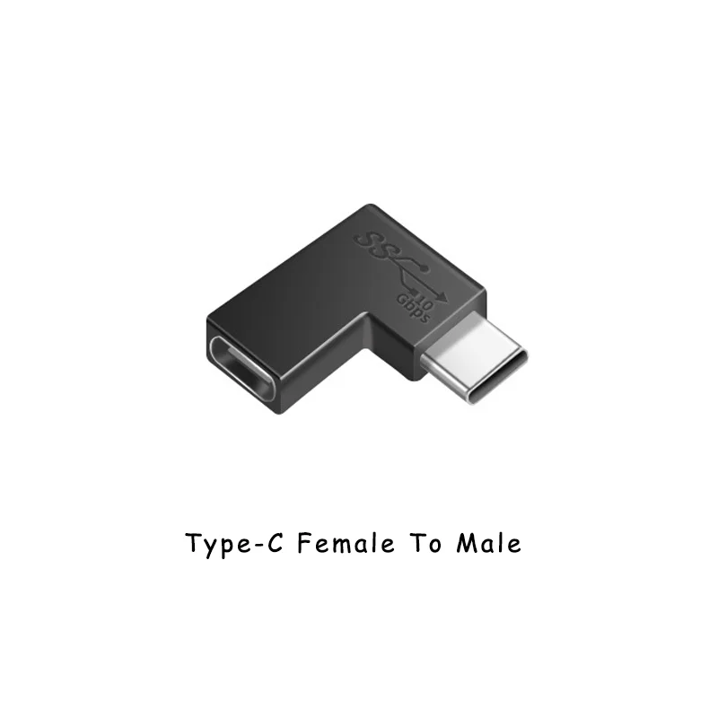 NNBILI Right Angle 90 Degree USB 3.1 Type C Adapter Female To Male Converter 10 Gbps USB C Charge Data Sync Extension Connector: Orange