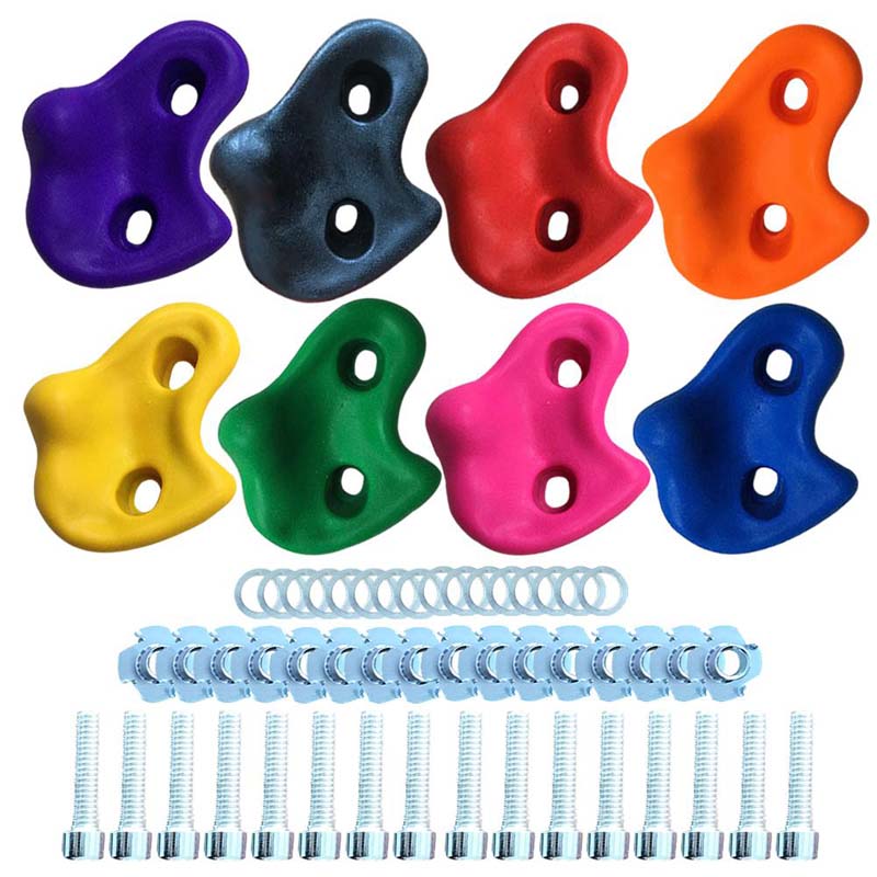 Climbing Rock Toys For Children Wall Stones Hand Feet Holds Grip Kits Kids Outdoor Indoor Playground Plastic Fitness Training: 8pcs with screws