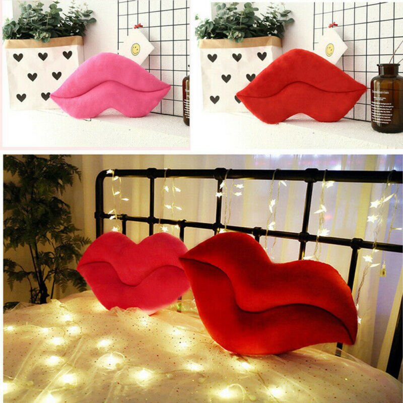 Faroot KISS Pink Red Lips Shape Cushion Home Decorative Throw Pillow Sofa Waist Cushion Home Textile Cushion 30cm