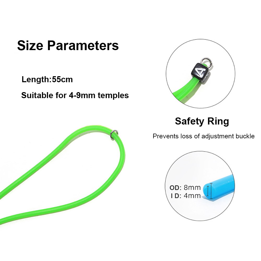 Silicone world Adjustable Silicone Eyeglasses Straps Sunglasses String Ropes Glasses Chain Sports Holder Elastic Anti Slip Cords