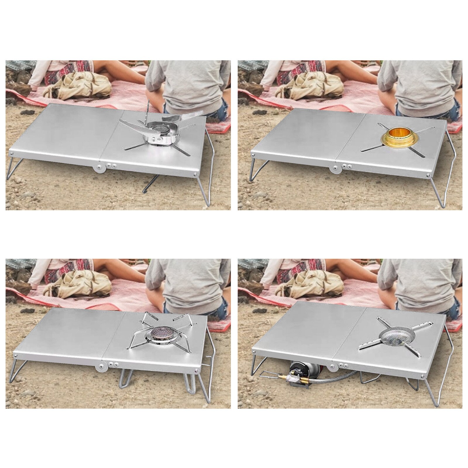 Folding Stove Table Portable Camping Hiking Picnic Stove Stand Bracket Holder For Fishing Hiking Picnic Tourist Burner #T3G