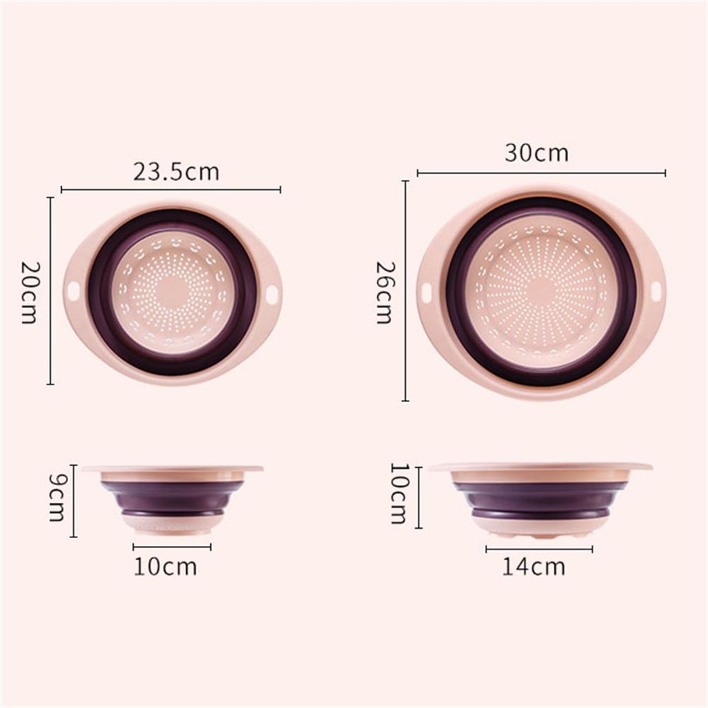 Colourful Kitchen Foldable Drain Basket Wash Fruit Colanders Drainer Basin Folding Vegetables Drain Sieve Food Washing Strainers