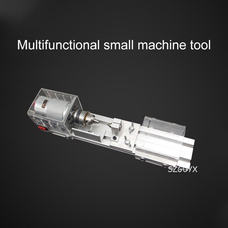 Mini DIY woodworking lathe grinding and polishing drilling tools 24DC 80W micro small lathe 0.6-6MM