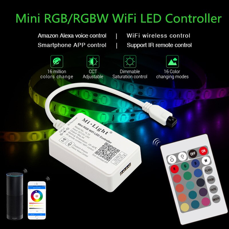 Milight 5 IN 1 WiFi LED Controller WL5 MiBoxer RGB RGBW Mini WiFi LED Streifen Controller YL1S YL2S Smart WiFi controller Für Streifen