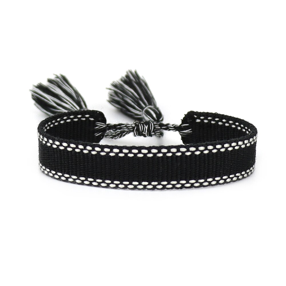 Verstelbare armbanden met polsbandjes, geborduurde armbanden, armbanden met kwastjes, unisex armbanden, vintage geweven armbanden.: 10