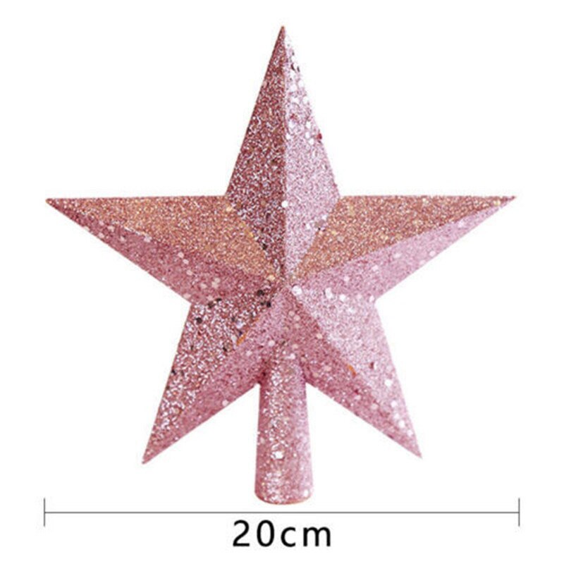 Xmas Tree Topper Decora Kerstboom Decor Grote Kerst Ornament Glitter Ster: Pink-20CM