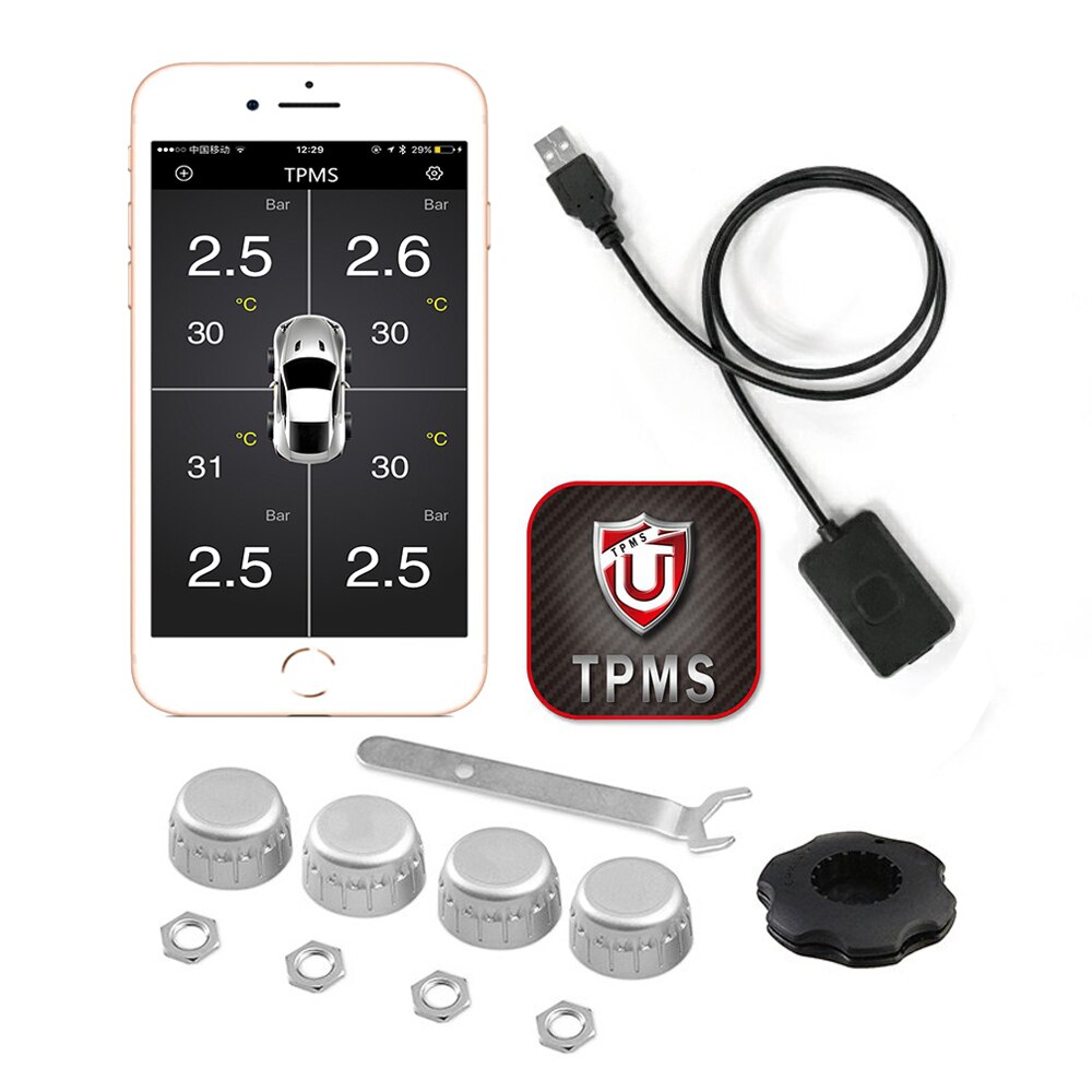 TPMS système de contrôle de pression des pneus | Pneu de voiture, Bluetooth 4.0, basse énergie, interne externe, pour IOS Android