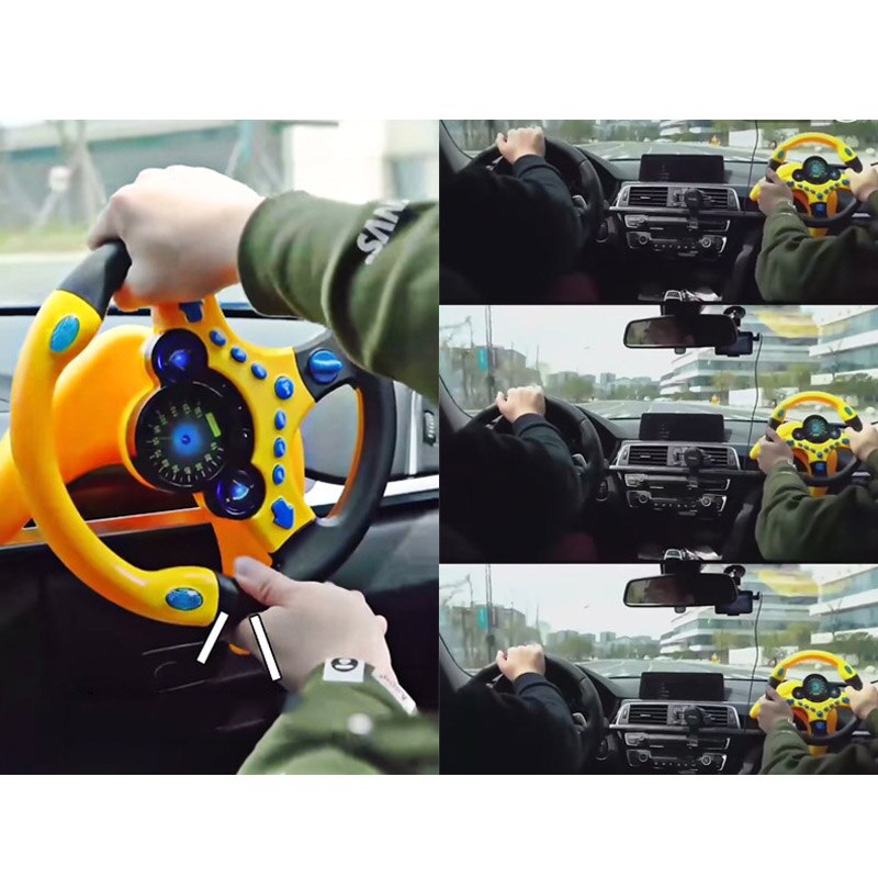 Co-pilot Steering Wheel Simulation Driving Simulation Steering Wheel Early Childhood Education Educational Toys with Base