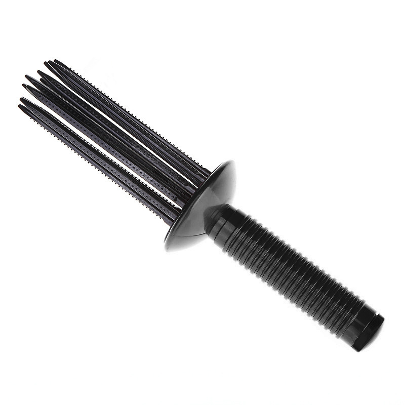 Peigne en rouleau de friser moelleux pour bigoudi, avec antidérapante, outils de coiffure professionnels pour boucles volumineuses, 1/2 pièces: Black