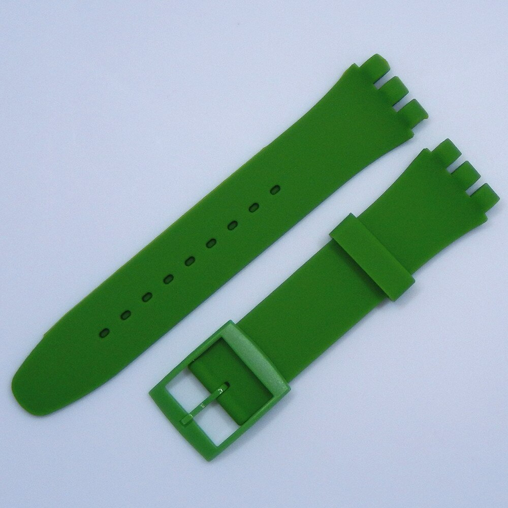 Correa de reloj para Swatch, accesorios de pulsera de silicona de goma, 17mm, 19mm, 20mm