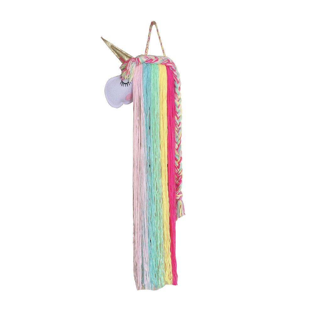 Einhorn Haar BöGen Lagerung Gürtel Ornamente 100% Handgemachte Mädchen Haar Clips Haarspange Haarband Hängen Dekor Organizer: H