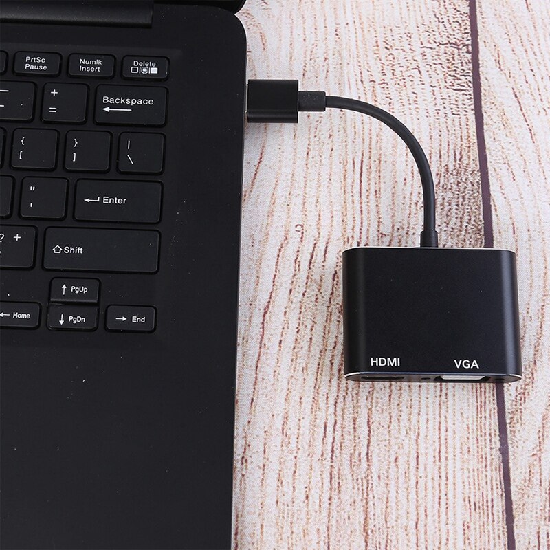 USB 3,0 zu HDMI VGA 1080P HD Konverter o Video 2 in 1 Hub (für Mac OS) Fenster 7/8/10 HDTV Projektor