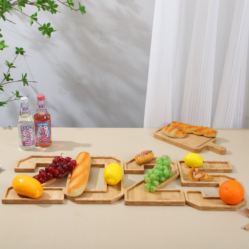 Wooden Digital Tray Home Party Birthday Party Decoration Dessert Plate Fruit Vegetable Cheese Platter Kitchen Cooked Food Plate