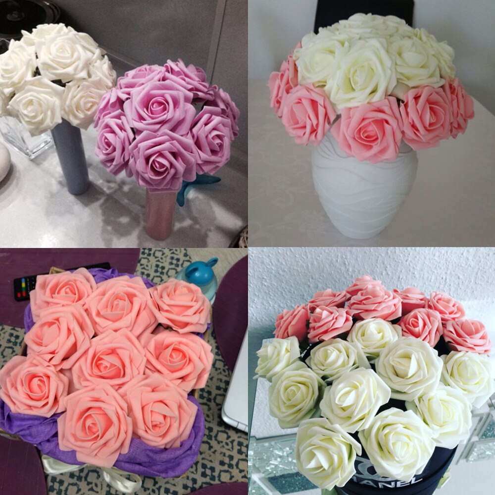 10 hoveder 8cm kunstige roser blomster bryllup valentinsdag dekoration silke blomst kugle centerpieces mynte dekoration hængende blomst