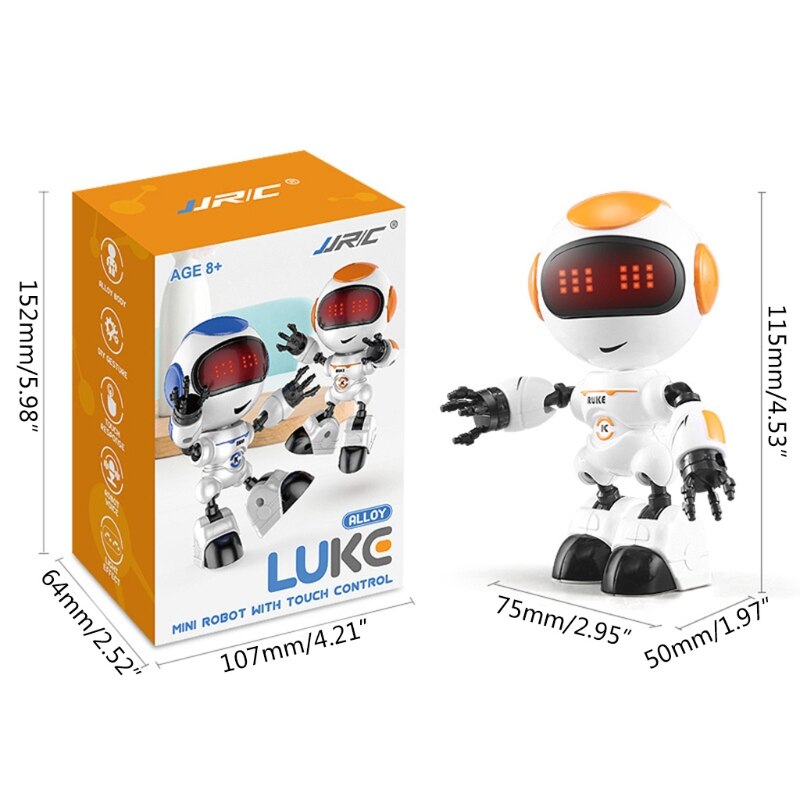 Kids Touch Control Smart Mini Robot LED Eyes Voice DIY Rotated Body Gesture Model Children Early Educational Toys